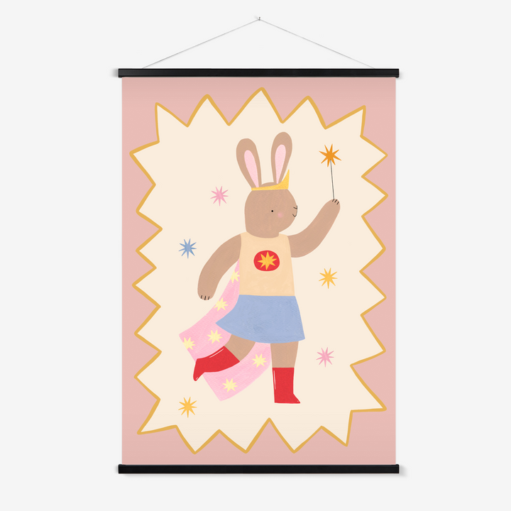 Star Bunny Superhero / Print with Hanger