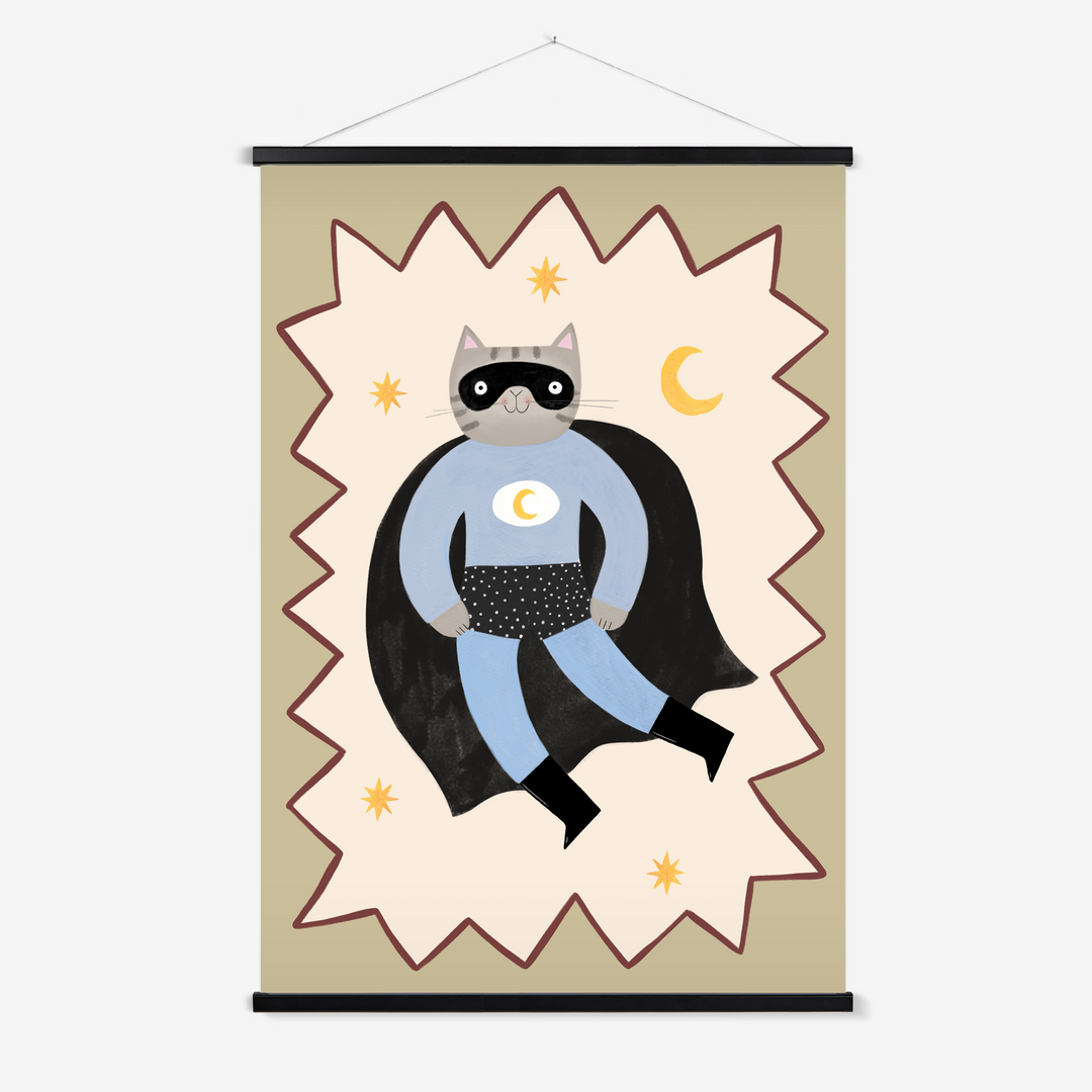 Night Paw Superhero / Print with Hanger