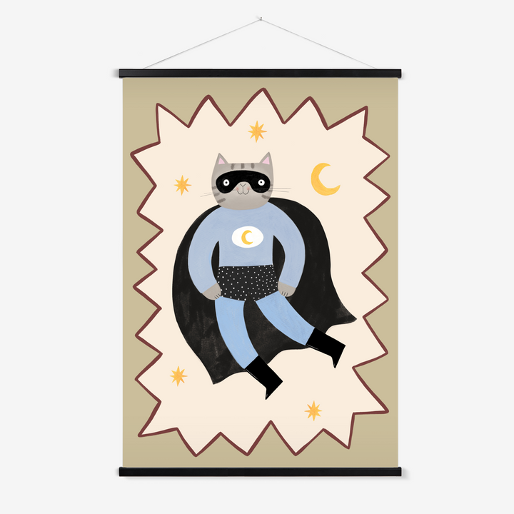 Night Paw Superhero / Print with Hanger