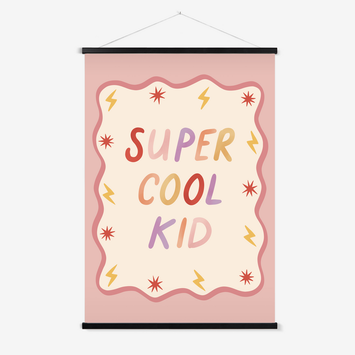 Super Cool Kid in pink / Print with Hanger