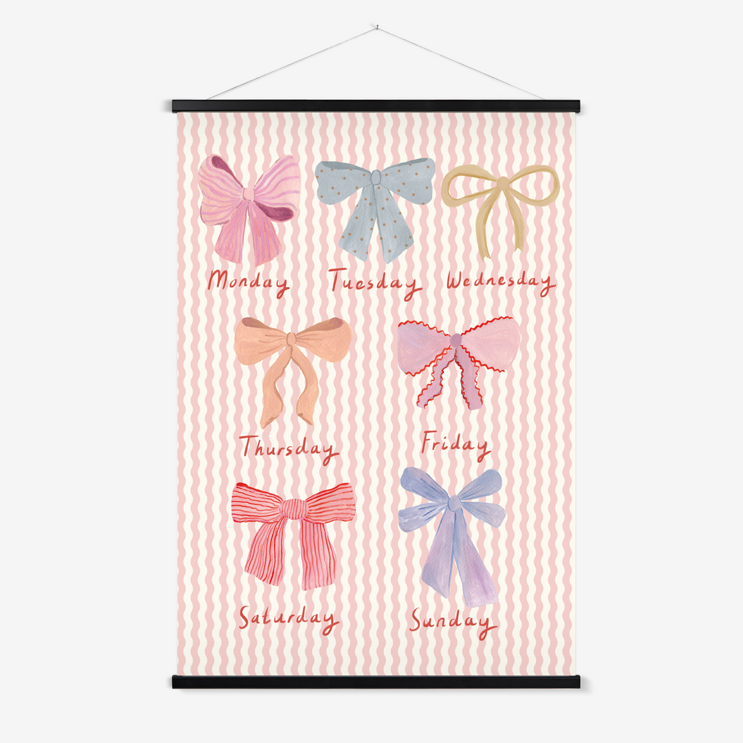 Bows of the Week in pink / Print with Hanger