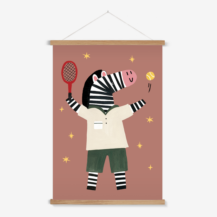 Game, Set, Zebra / Print with Hanger
