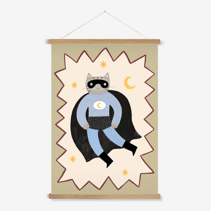 Night Paw Superhero / Print with Hanger