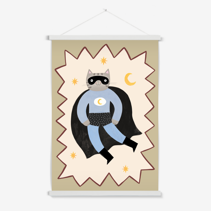 Night Paw Superhero / Print with Hanger