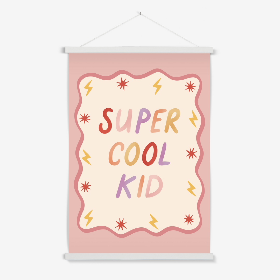 Super Cool Kid in pink / Print with Hanger