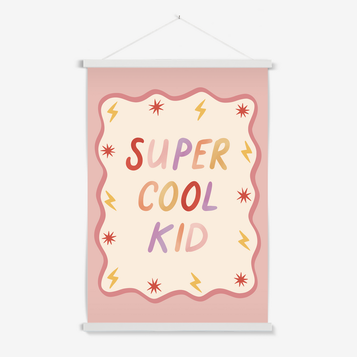 Super Cool Kid in pink / Print with Hanger