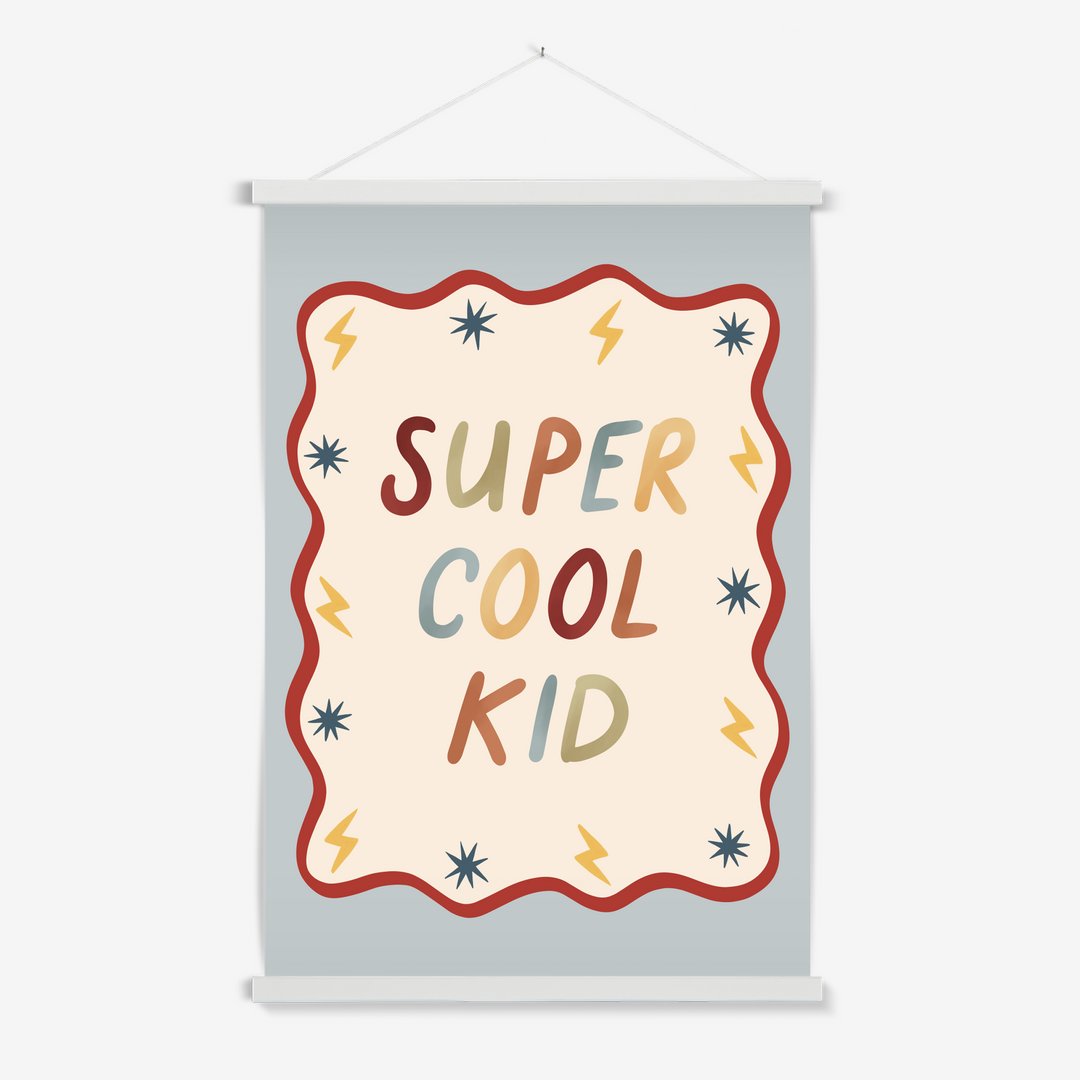 Super Cool Kid in blue / Print with Hanger