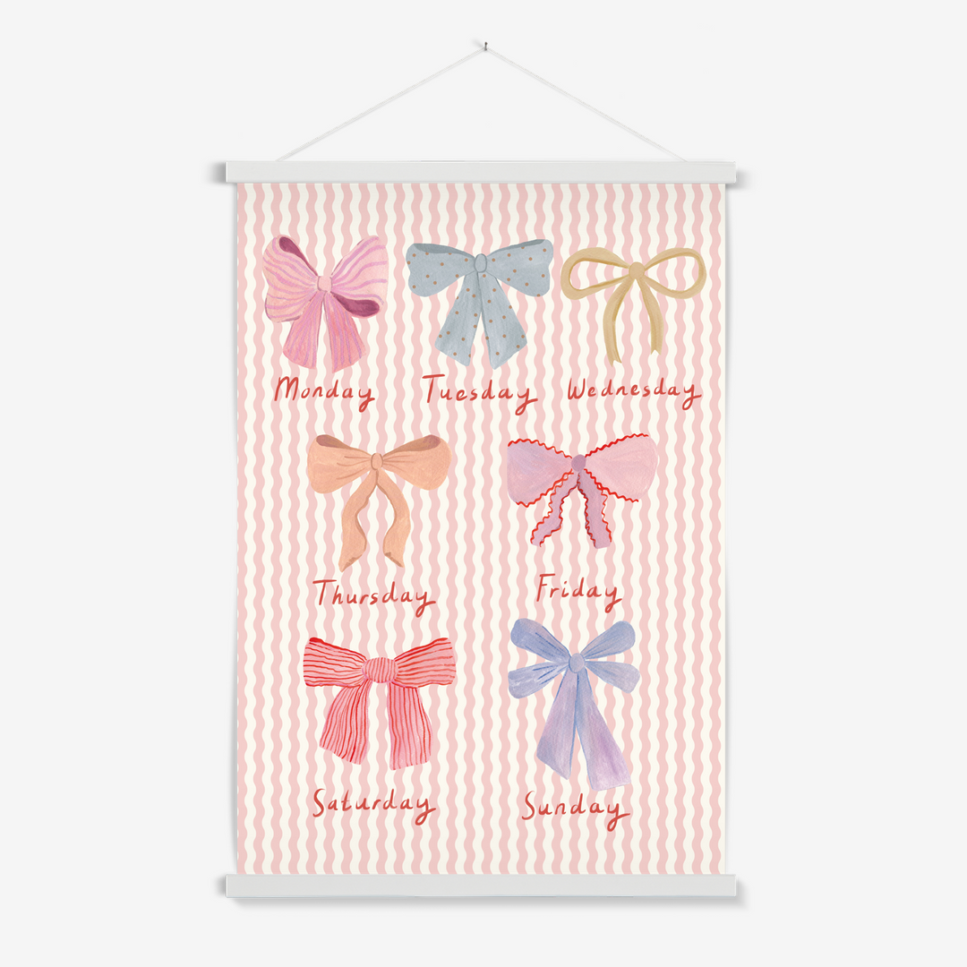 Bows of the Week in pink / Print with Hanger