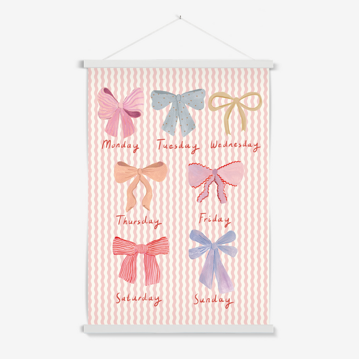 Bows of the Week in pink / Print with Hanger