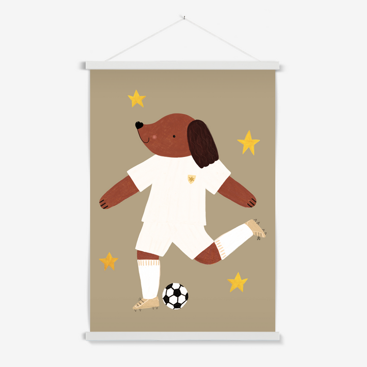 Footie Pup in white / Print with Hanger