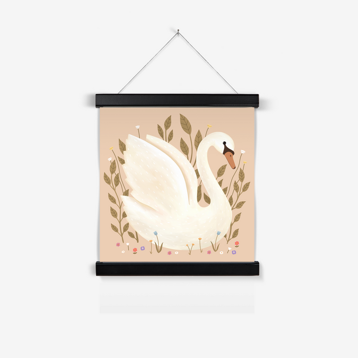Swan in peach / Print with Hanger