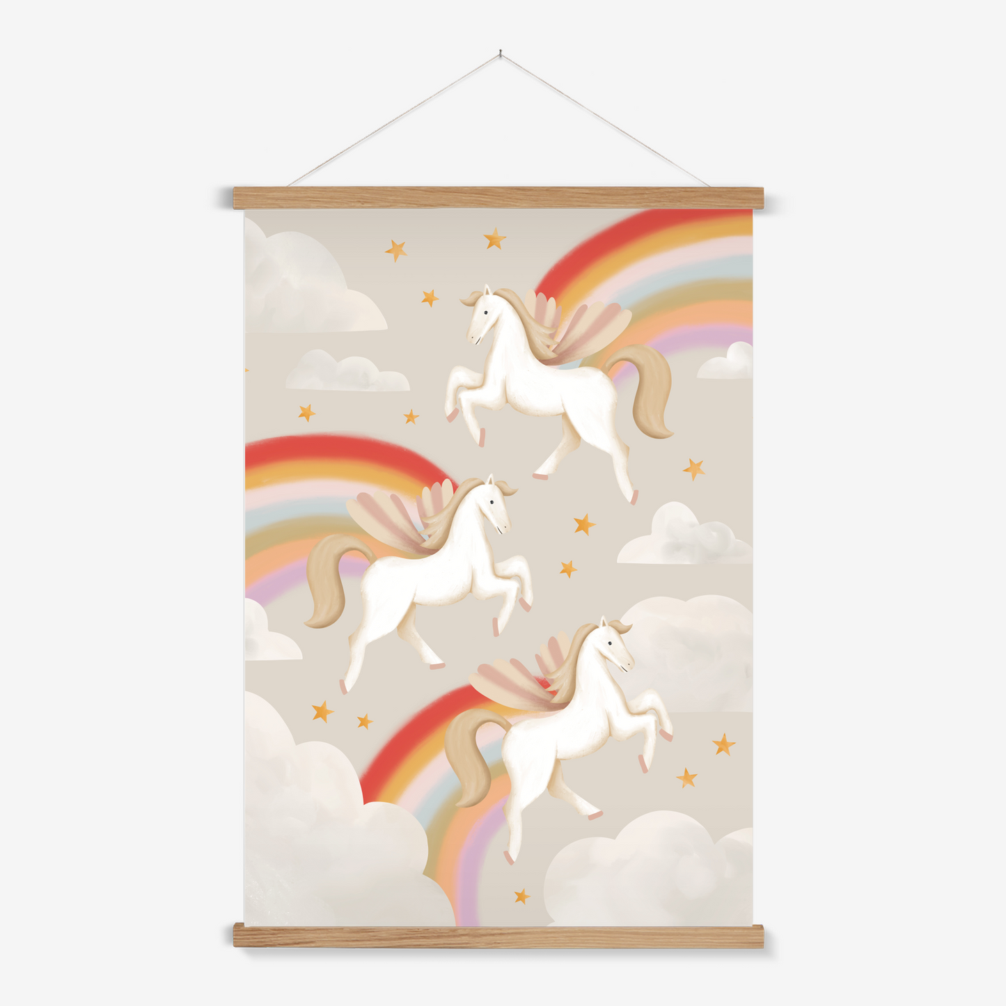 Pegasus in stone / Print with Hanger