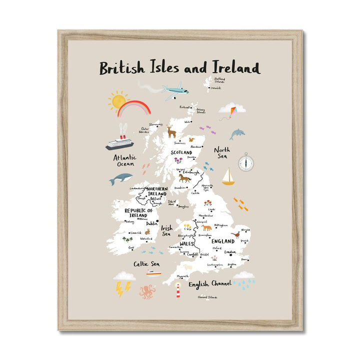 British Isles and Ireland in stone / Framed Print