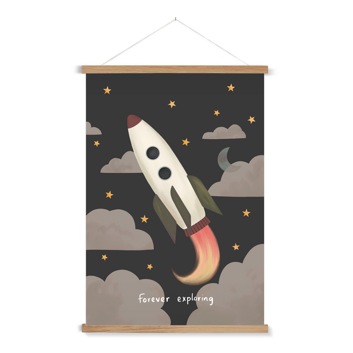 Forever Exploring in black / Print with Hanger