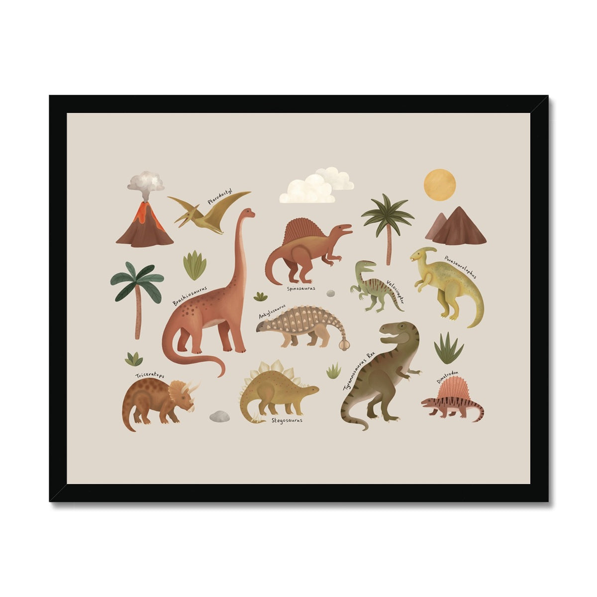 Dinosaurs in stone / Framed Print