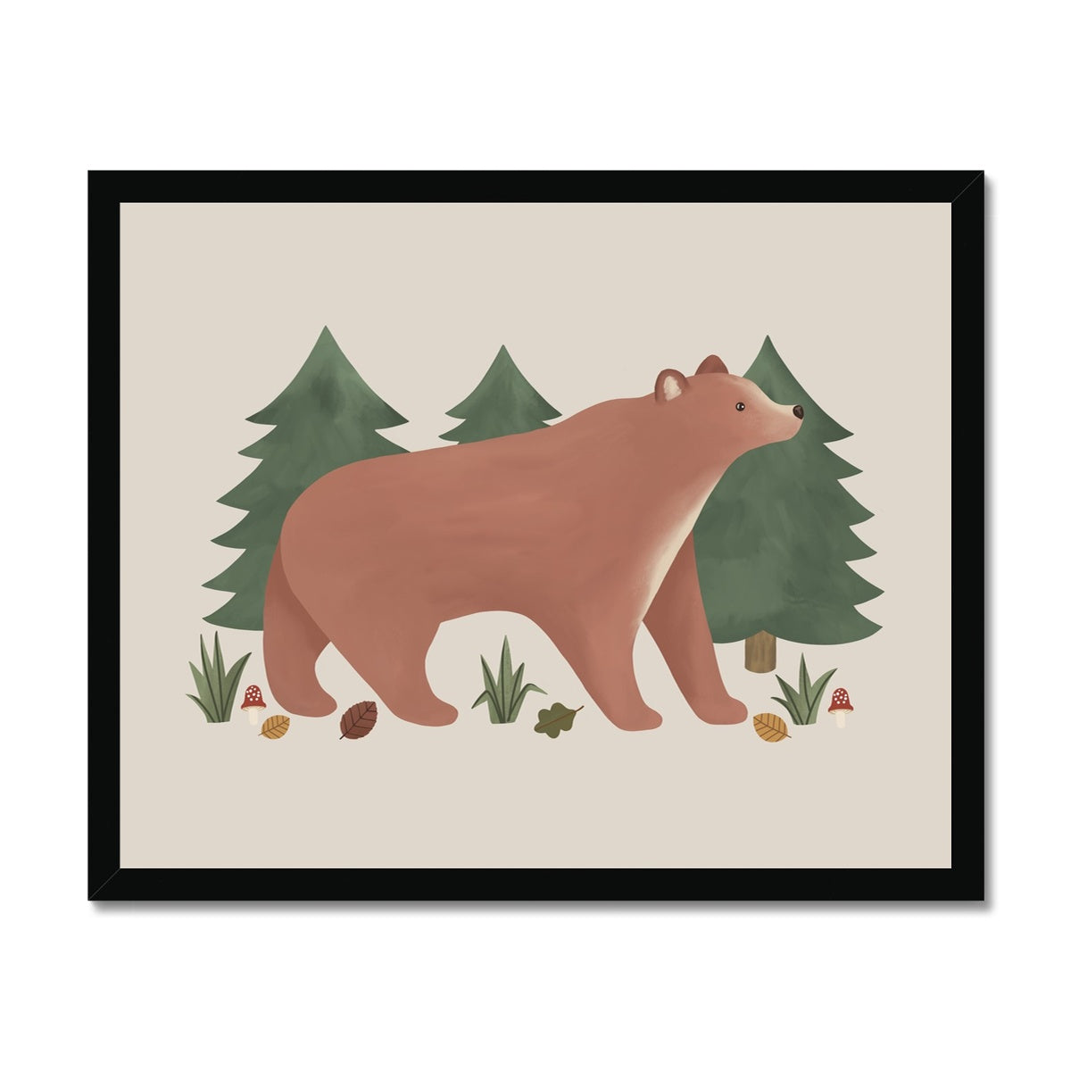 Bear in stone / Framed Print