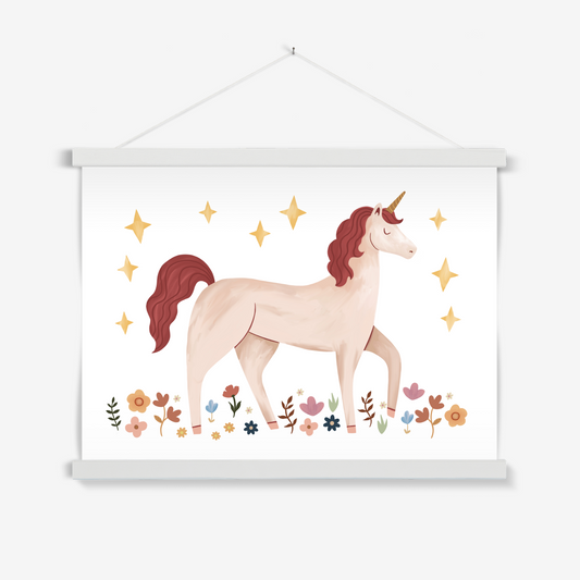 Unicorn in the meadow / Print with Hanger