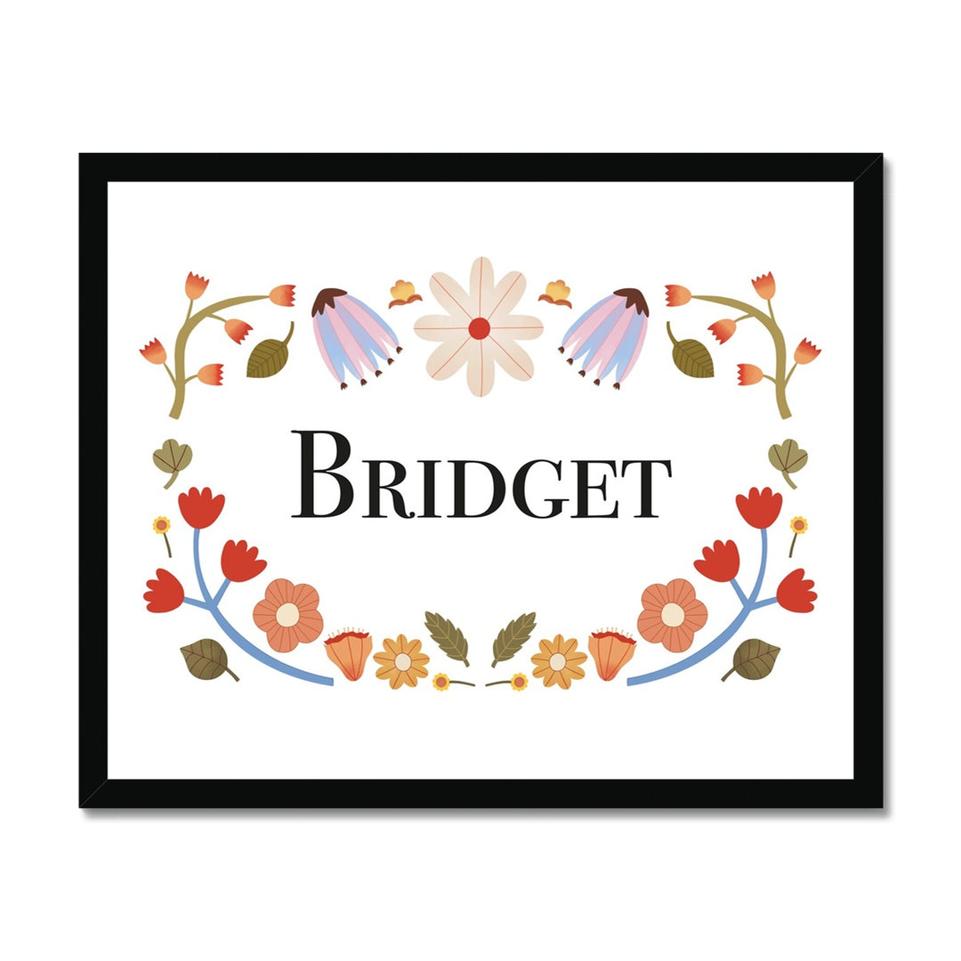 Personalised Floral Name / Framed Print