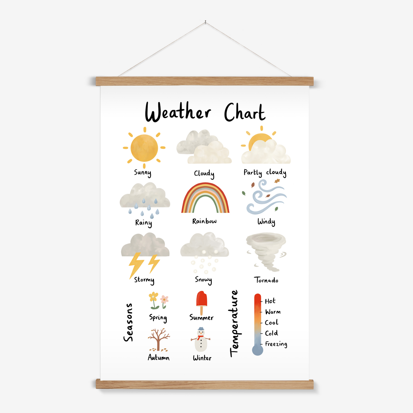 Weather Chart in white / Print with Hanger