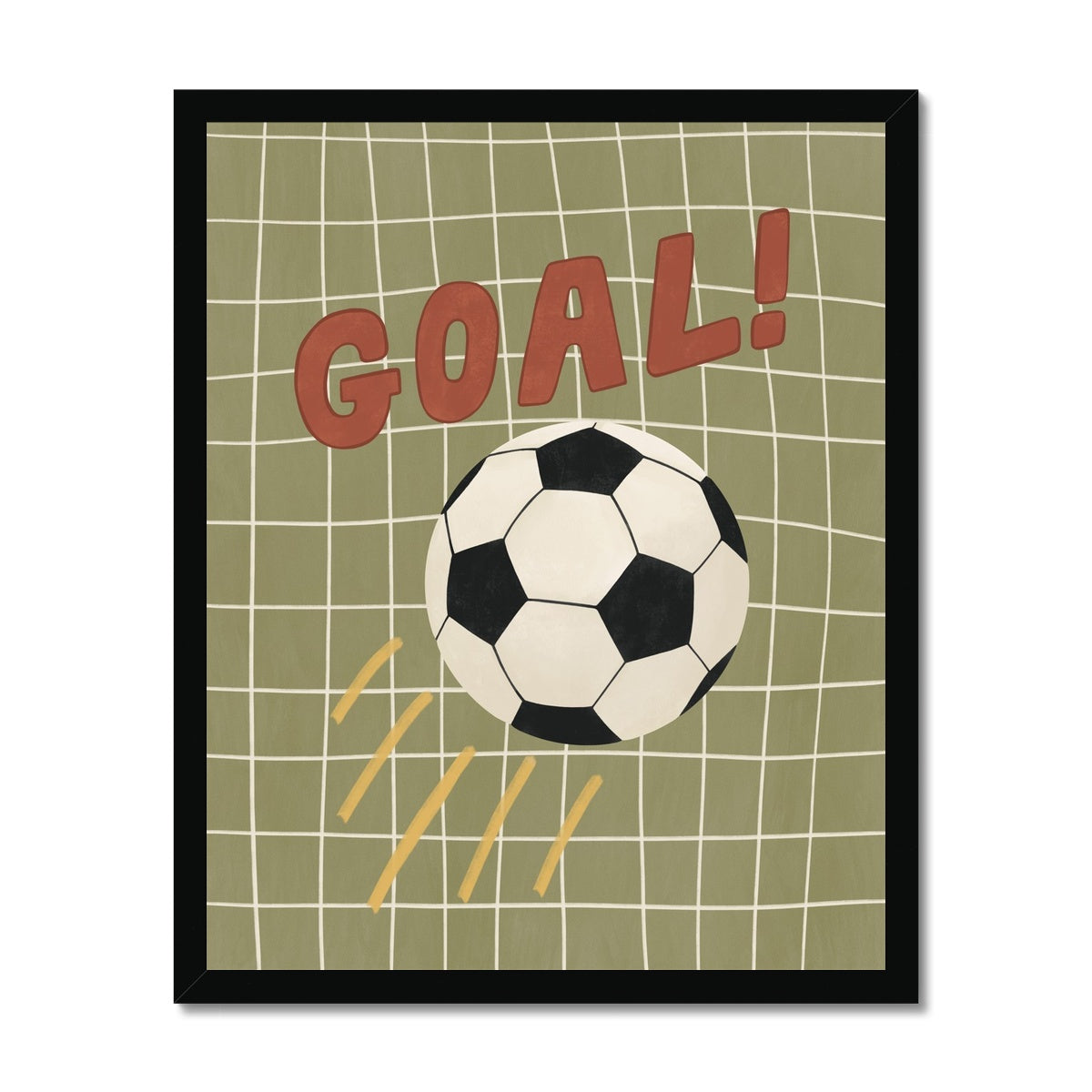 Goal in green / Framed Print