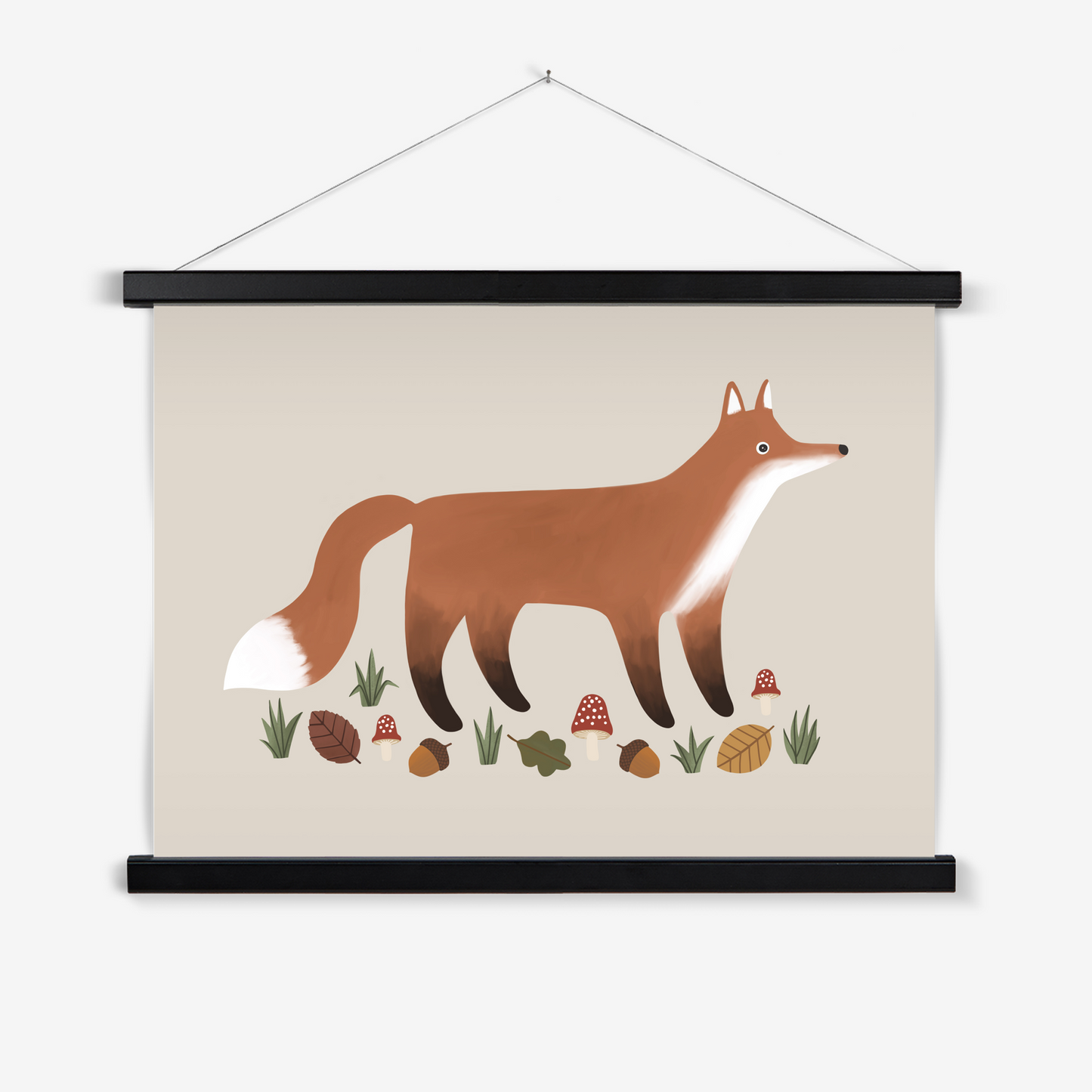 Fox in stone / Print with Hanger