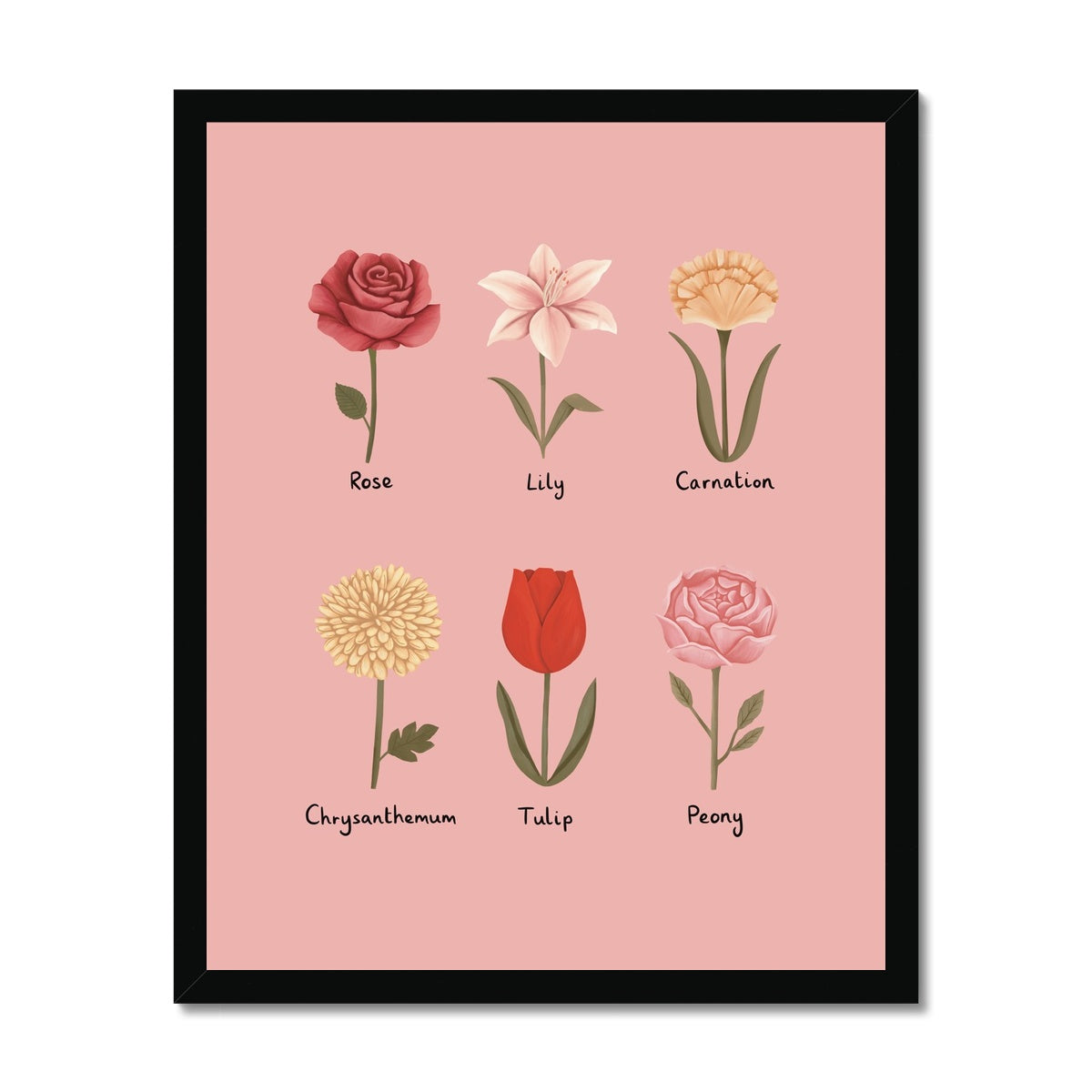 Flowers in pink / Framed Print
