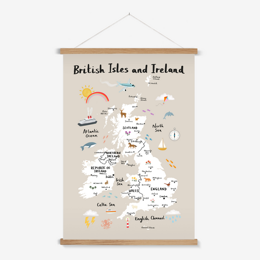 British Isles and Ireland in stone / Print with Hanger