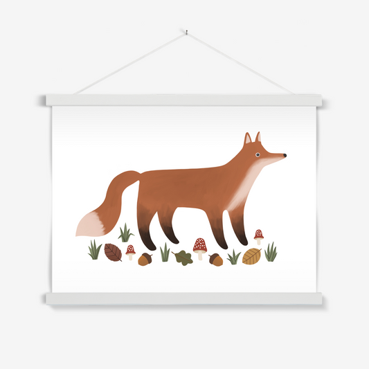 Fox in white / Print with Hanger