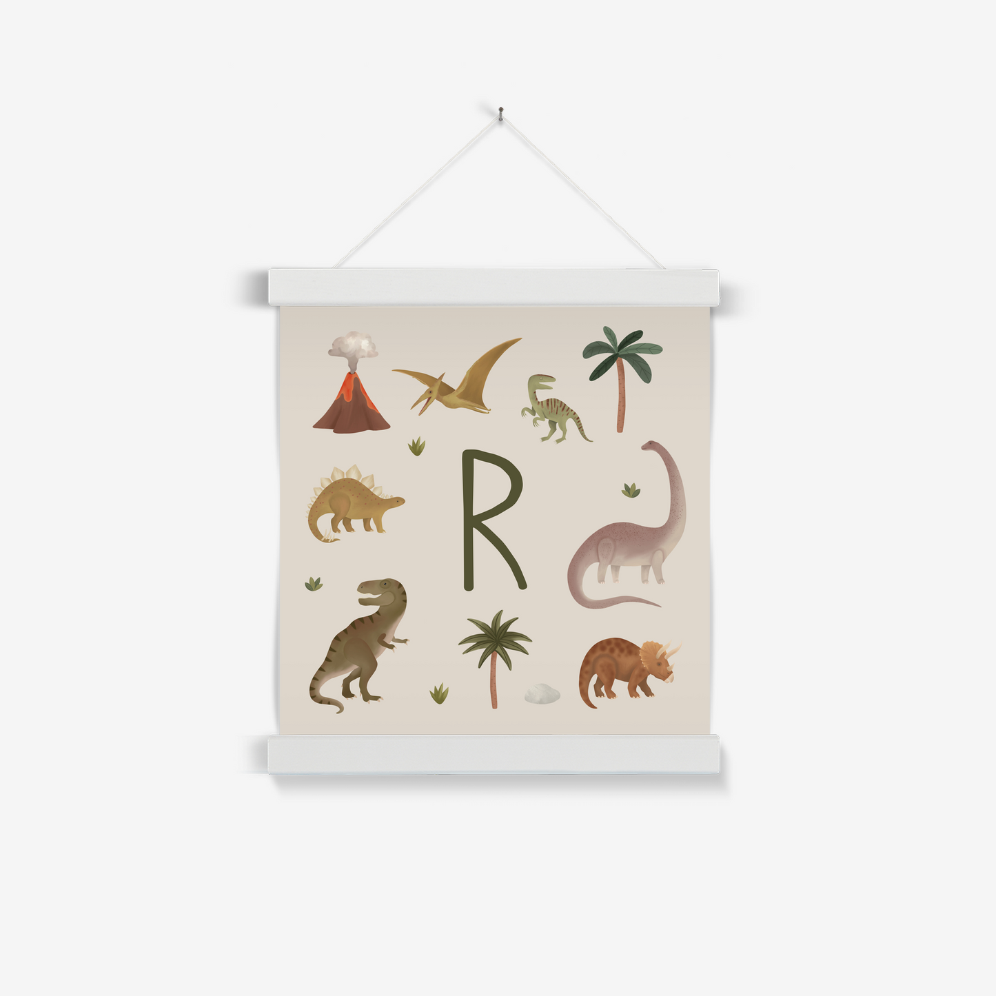 Personalised Dinosaur in stone / Print with Hanger