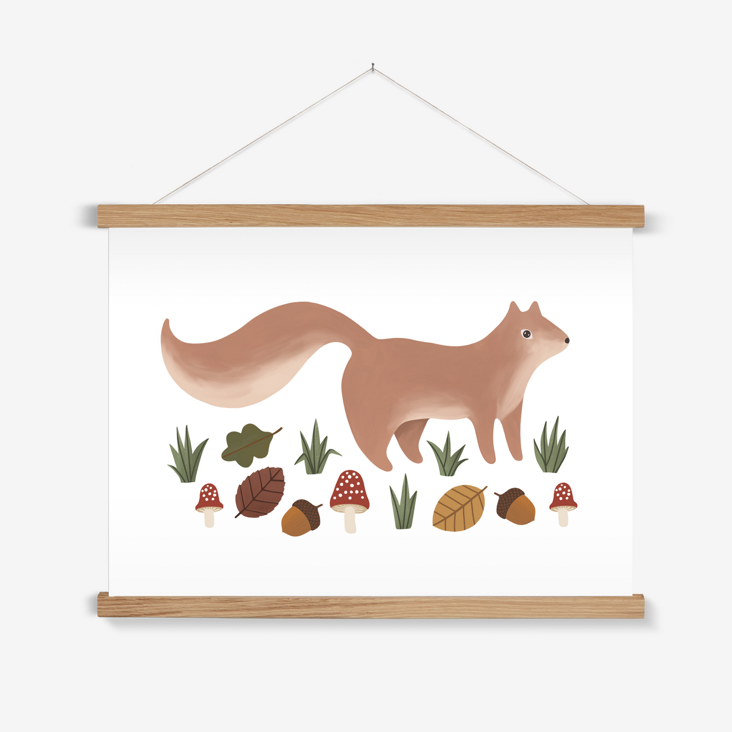 Squirrel in white / Print with Hanger