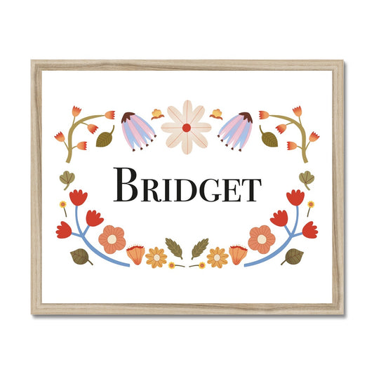 Personalised Floral Name / Framed Print