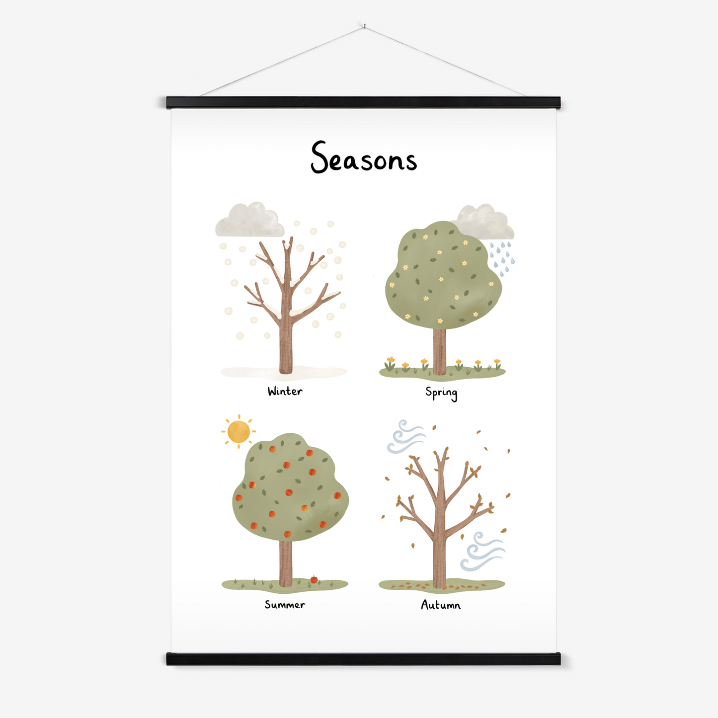 Seasons in white / Print with Hanger