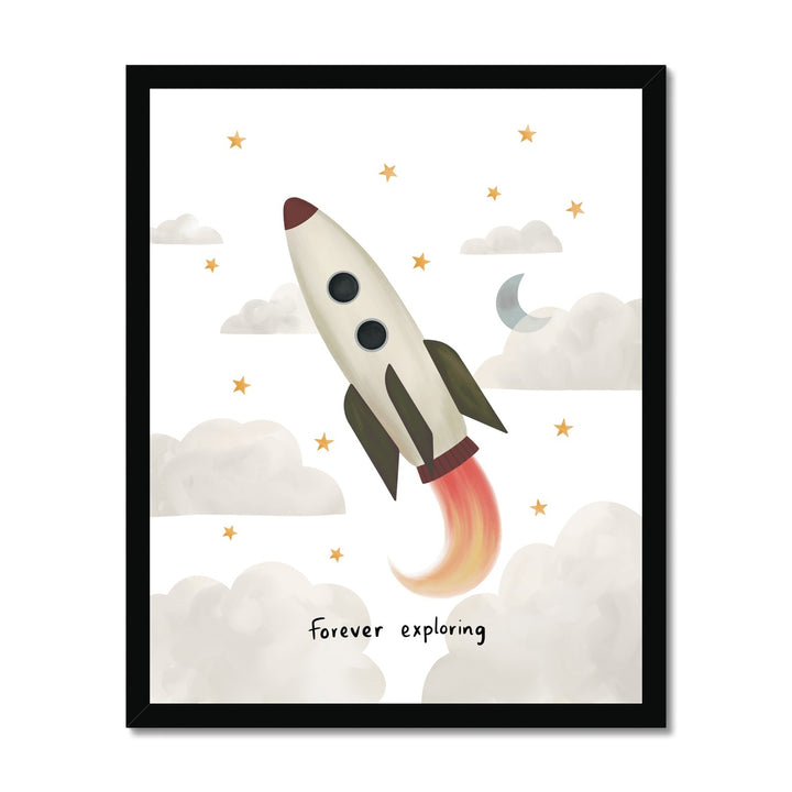 Forever Exploring in white / Framed Print