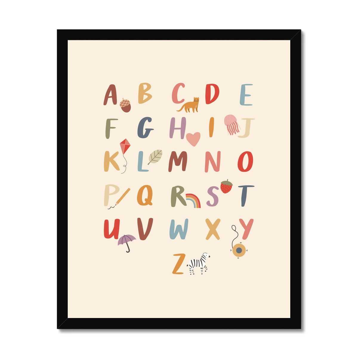 Colourful Alphabet / Framed Print