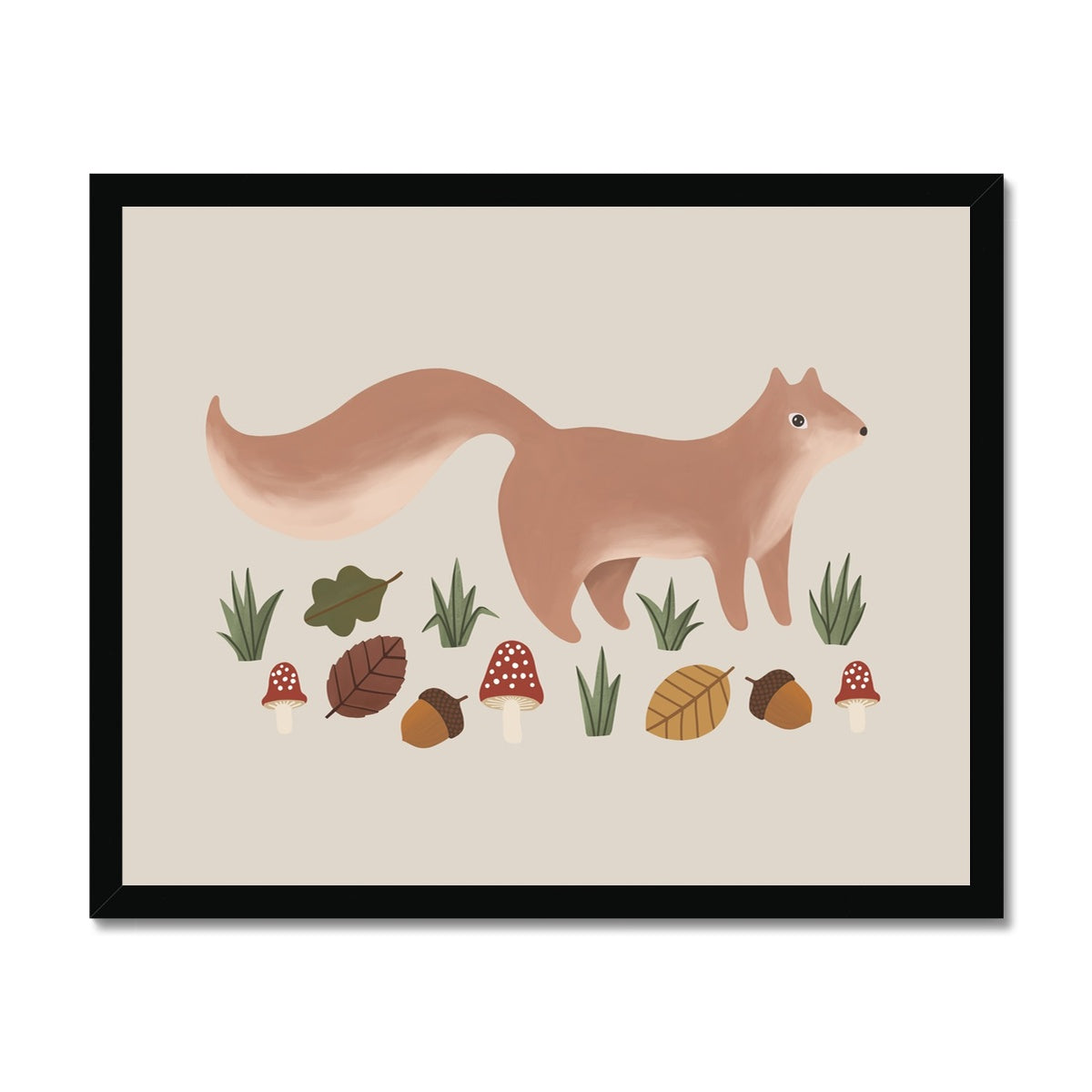 Squirrel in stone / Framed Print