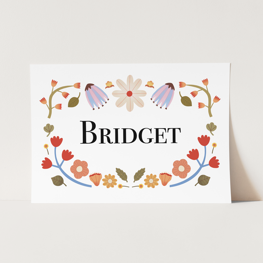 Personalised Floral Name / Fine Art Print