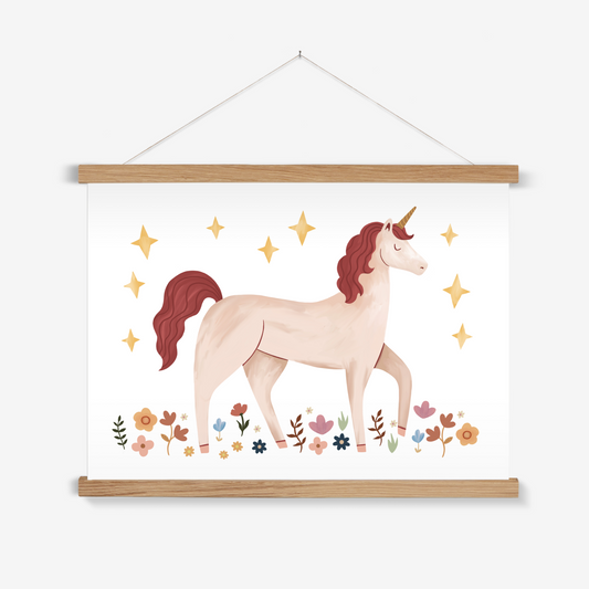 Unicorn in the meadow / Print with Hanger