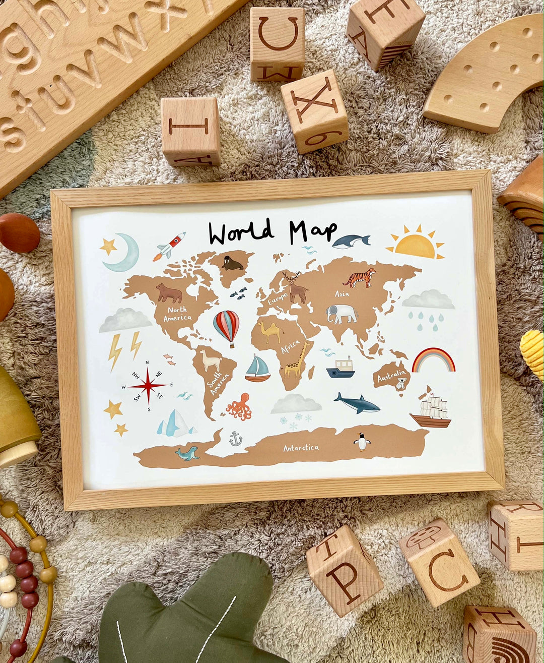 America Map Using Clay World Map in clay / Fine Art Print – Kid of the Village