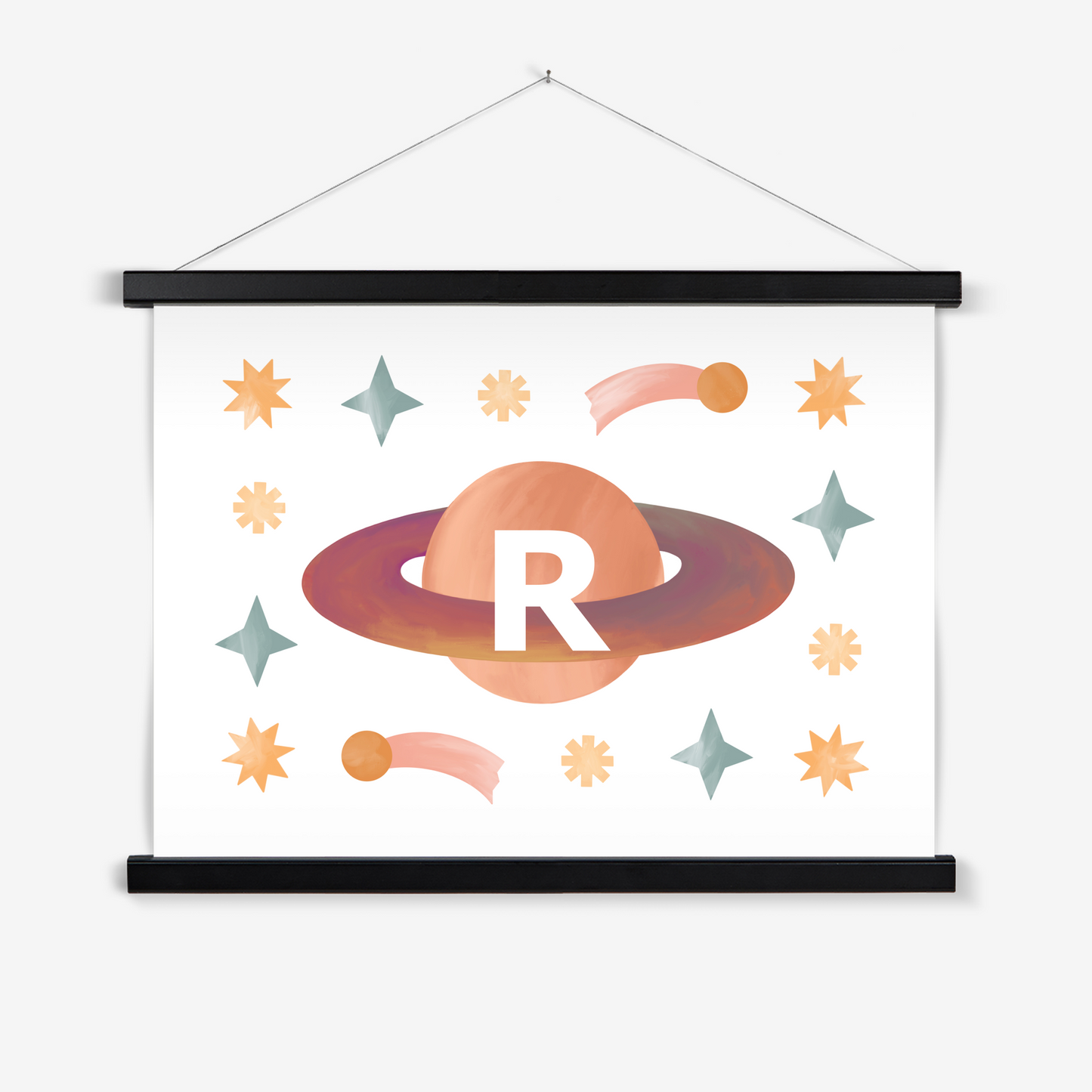 Personalised Planet in white / Print with Hanger