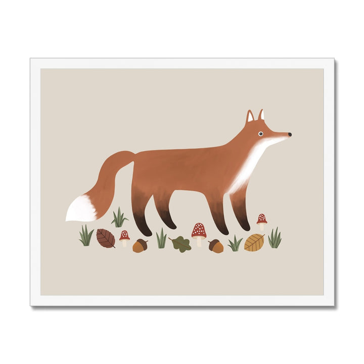 Fox in stone / Framed Print