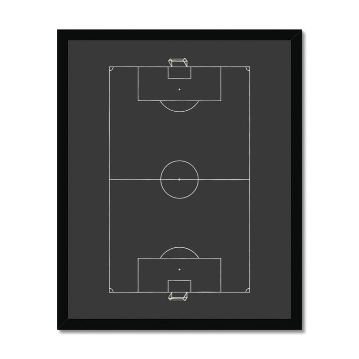 Football pitch in black / Framed Print