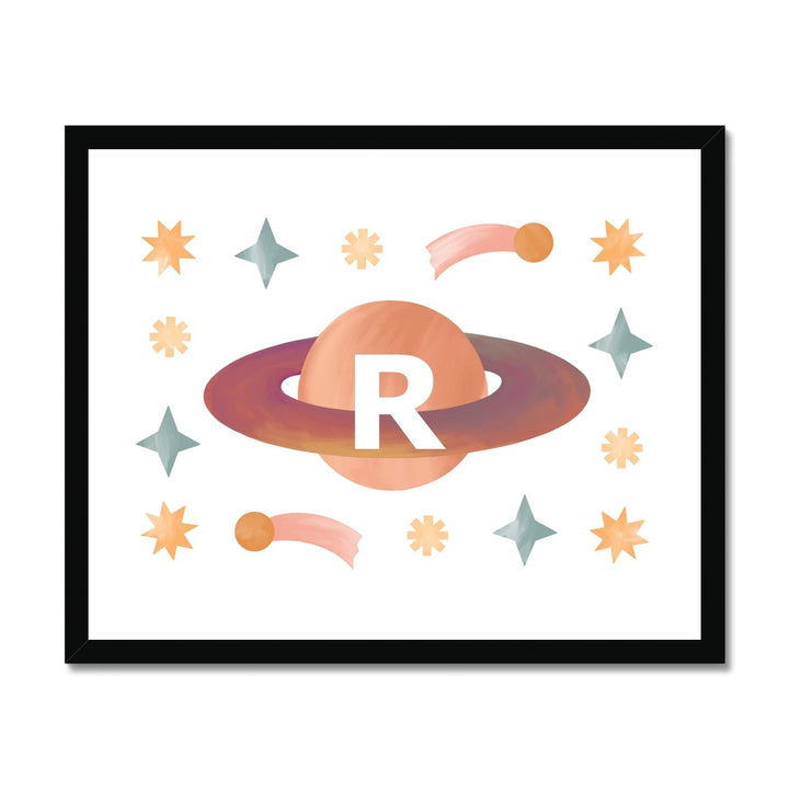 Personalised Planet in white / Framed Print
