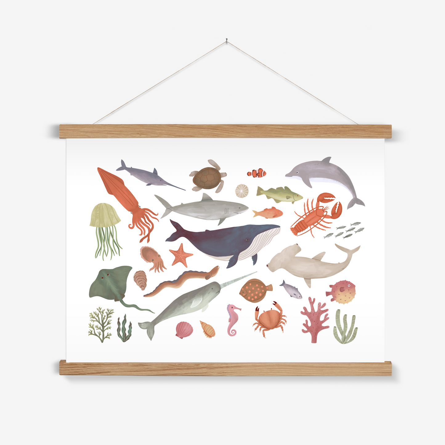 Ocean Life / Print with Hanger