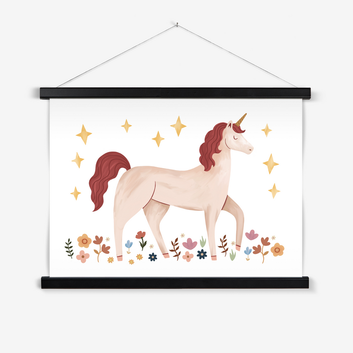Unicorn in the meadow / Print with Hanger
