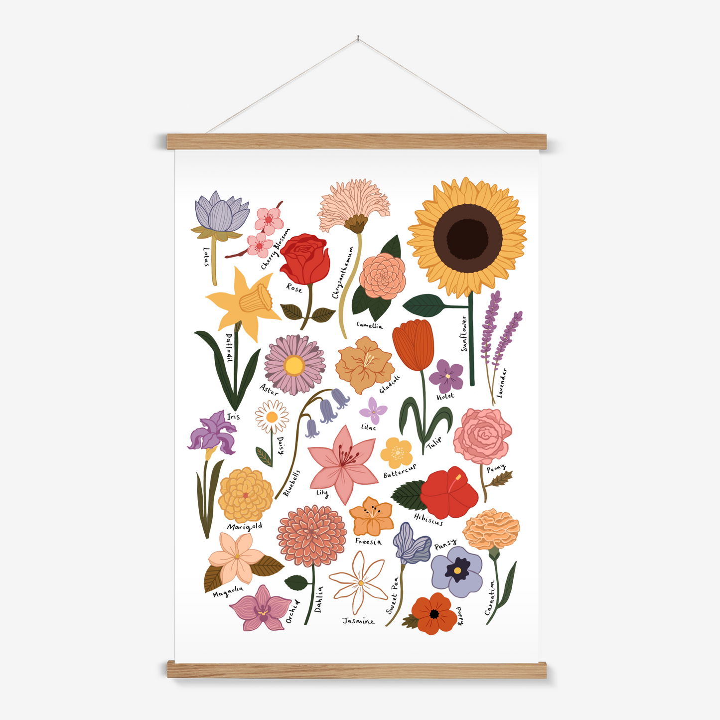 Flower Chart / Print with Hanger