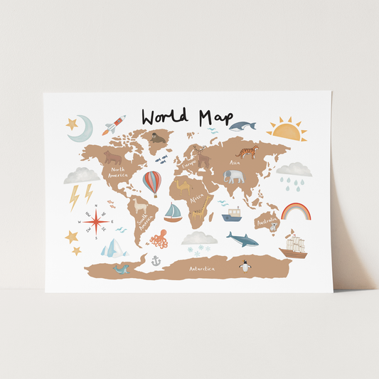 World Map in clay / Fine Art Print