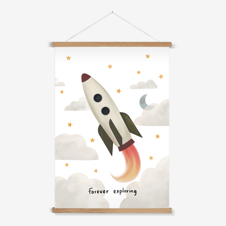 Forever Exploring in white / Print with Hanger