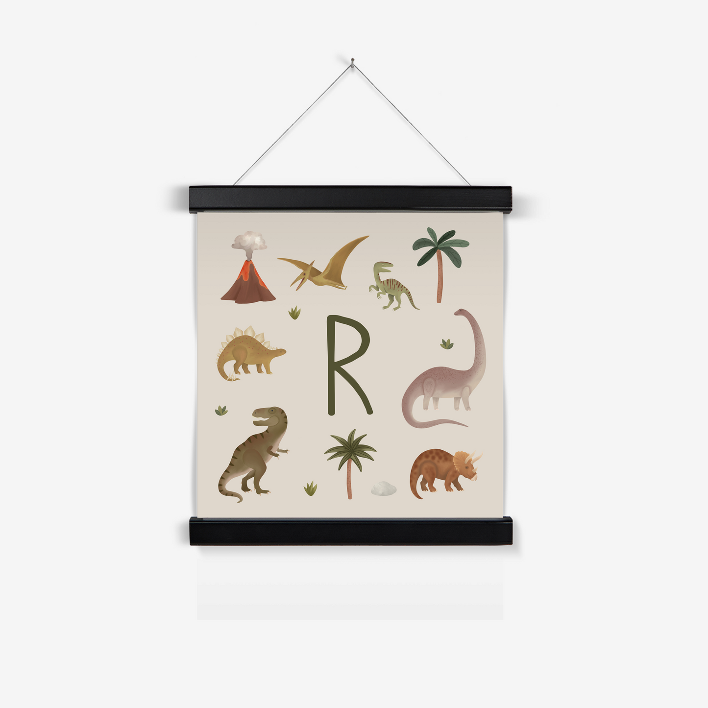 Personalised Dinosaur in stone / Print with Hanger