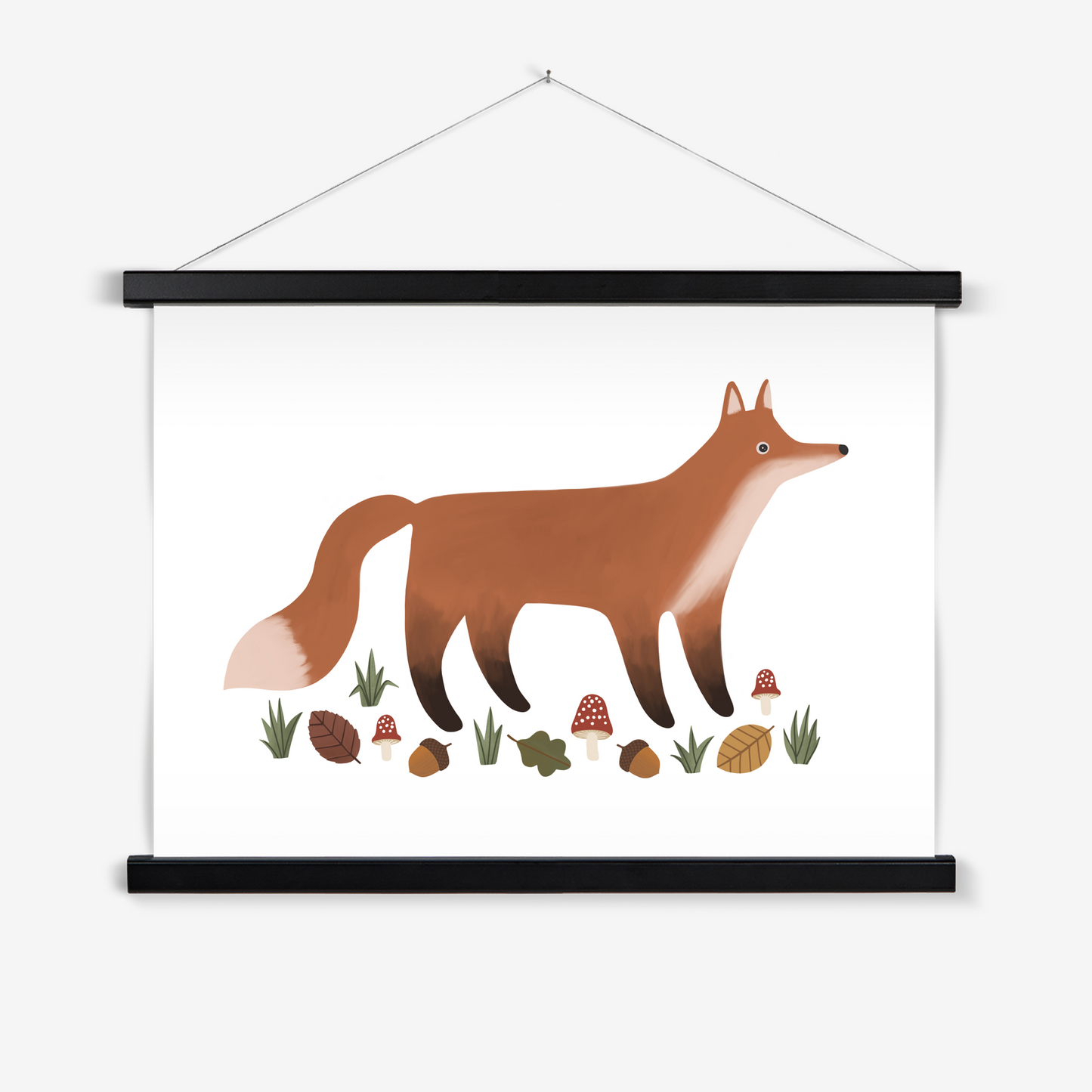 Fox in white / Print with Hanger