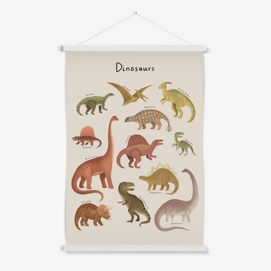 Dinosaur Chart in stone / Print with Hanger